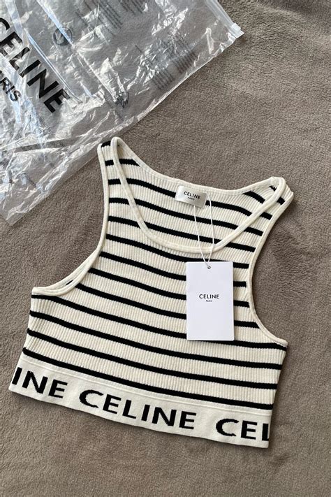 celine striped crop top dupe|Celine 2023.